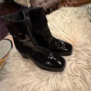 Urban Outfitters Glossy Black Heeled Boots